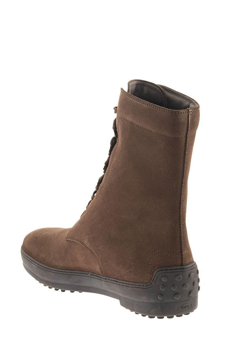 Tod's Winter Rubber Boots In Suede Leather in Brown for Men | Lyst