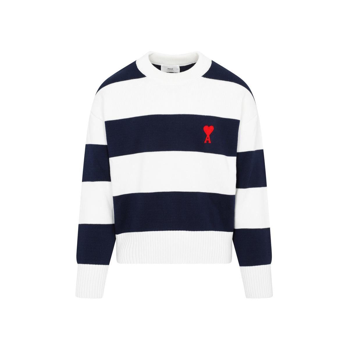 Ami Paris Adc Rugby Stripes Sweater in Blue for Men | Lyst