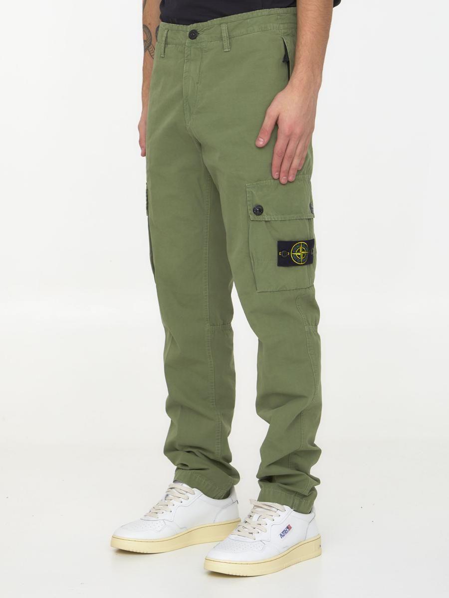Stone Island Cotton Cargo Pants in Green for Men | Lyst