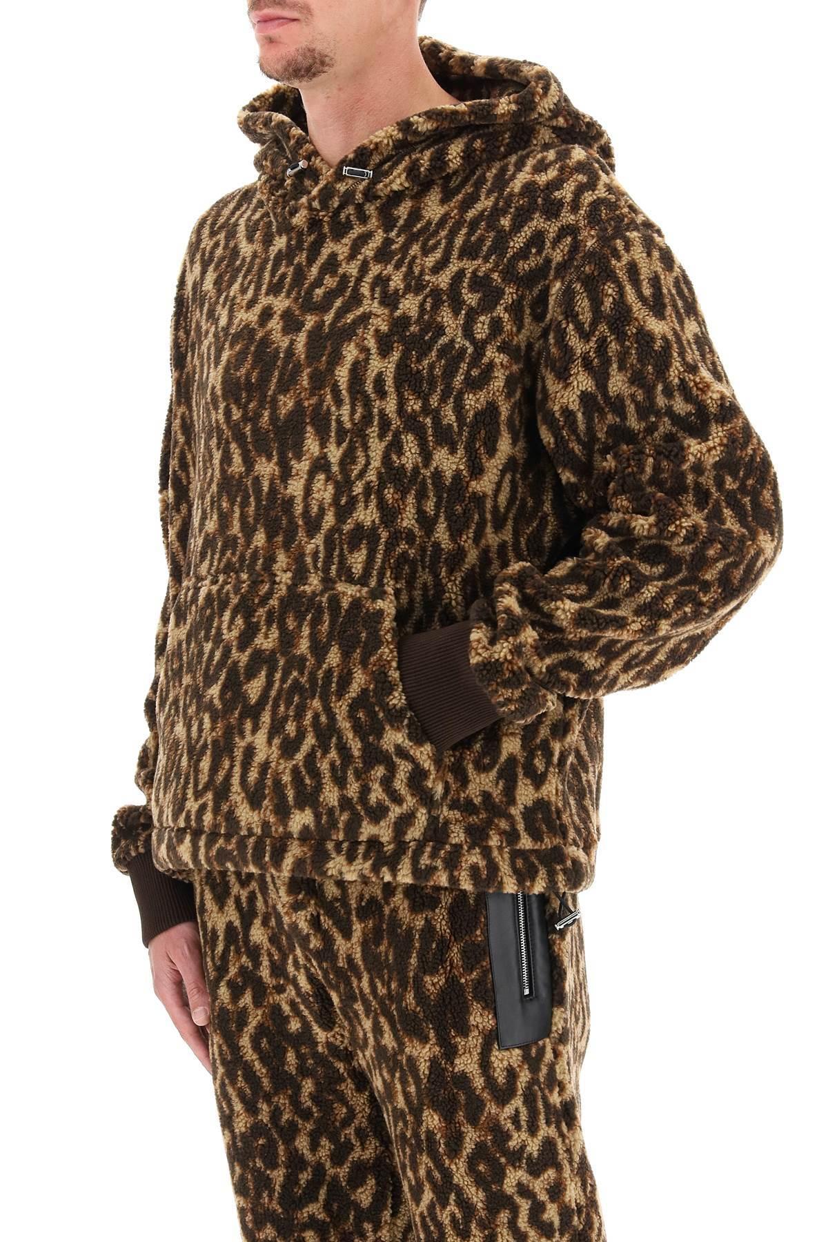 Amiri Leopard-print Polar Fleece Hoodie in Brown for Men | Lyst