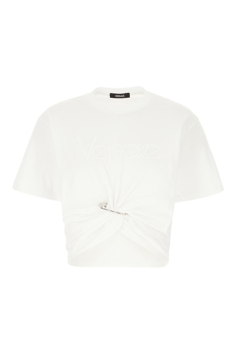 Tシャツ・カットソー VERSACE Women Tunic Tops 1018898 1A13610 1000 WHITE Versace T-shirts for Women | Online Sale up to 70% off | Lyst UK