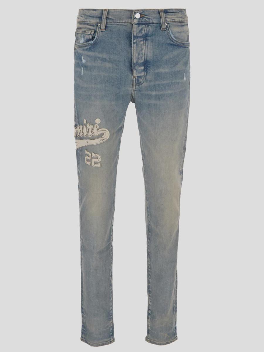 Amiri Varsity Applique Logo Jeans in Blue for Men Lyst