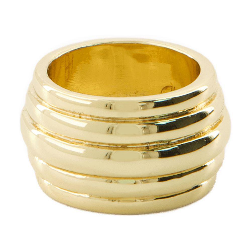 指輪・リング Chunky Ribbed Ring Gold Ring - ANINE BING - 14k Gold Plate Women's Anine Bing Rings from $213 | Lyst