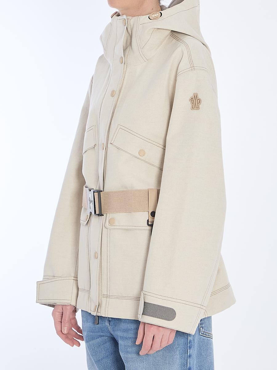 【MONCLER】TARKINE FIELD JACKET●1A00011598C5268 Light Beige Tarkine Hooded Cotton & Linen Field Jacket