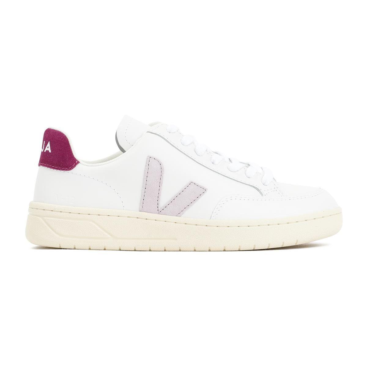 Veja V12 Leather Sneakers Shoes in White | Lyst