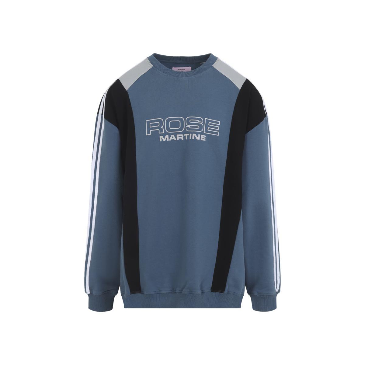 【MARTINE ROSE】LOGO PRINT SWEATSHIRT - BRIGHT BLUE:NAVY MARTINE ROSE】LOGO PRINT SWEATSHIRT - BRIGHT BLUE:NAVY