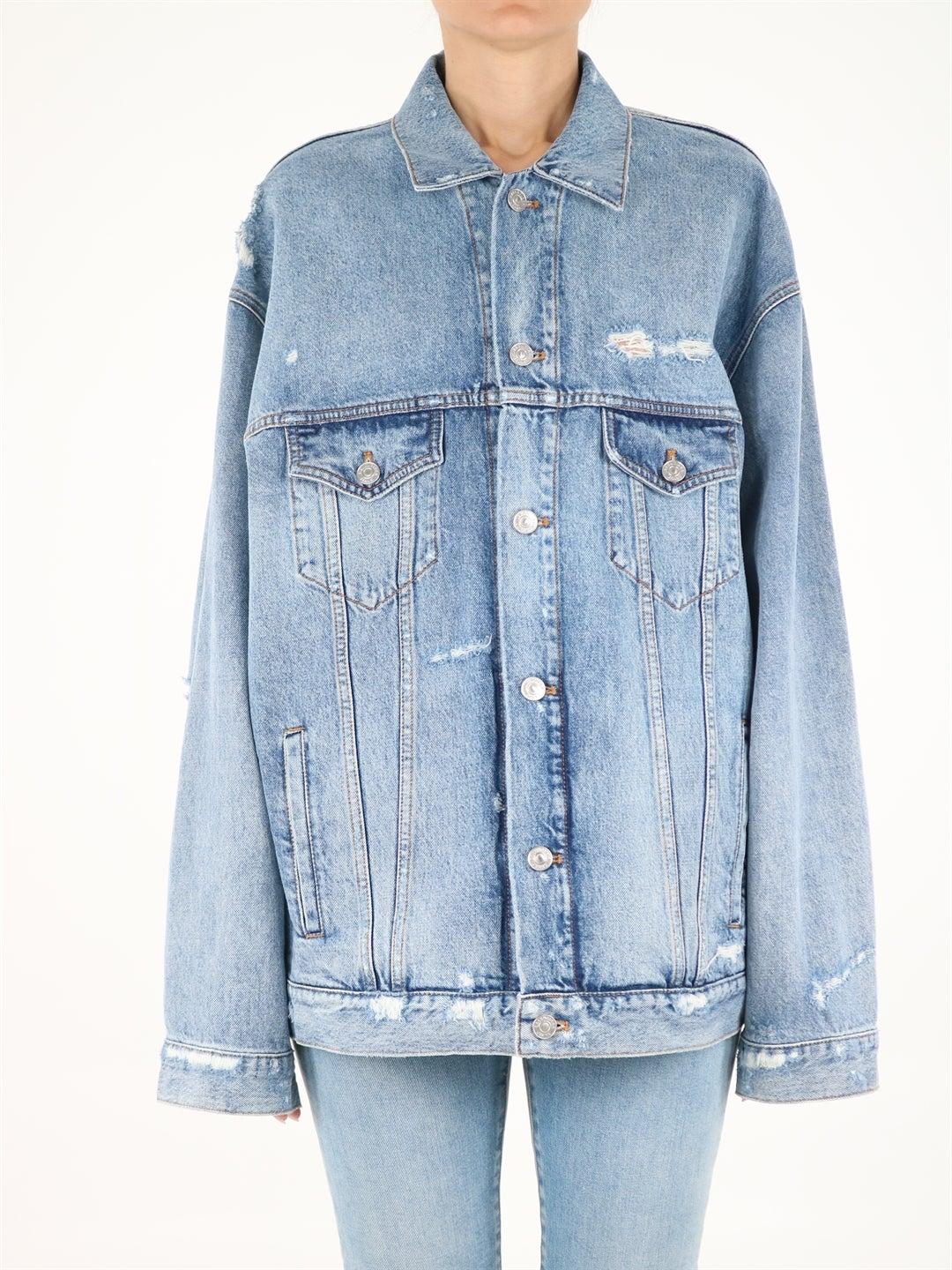 Balenciaga Barcode Large Denim Jacket 