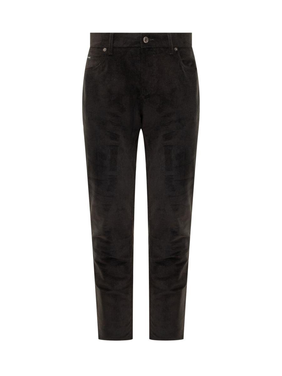 【関税＆送料込み】Dolce & Gabbana Wool Canvas Trousers DOLCE GABBANA BLUE PANTS SIZE 46 WOOL LOGO MADE IN TUNISIA