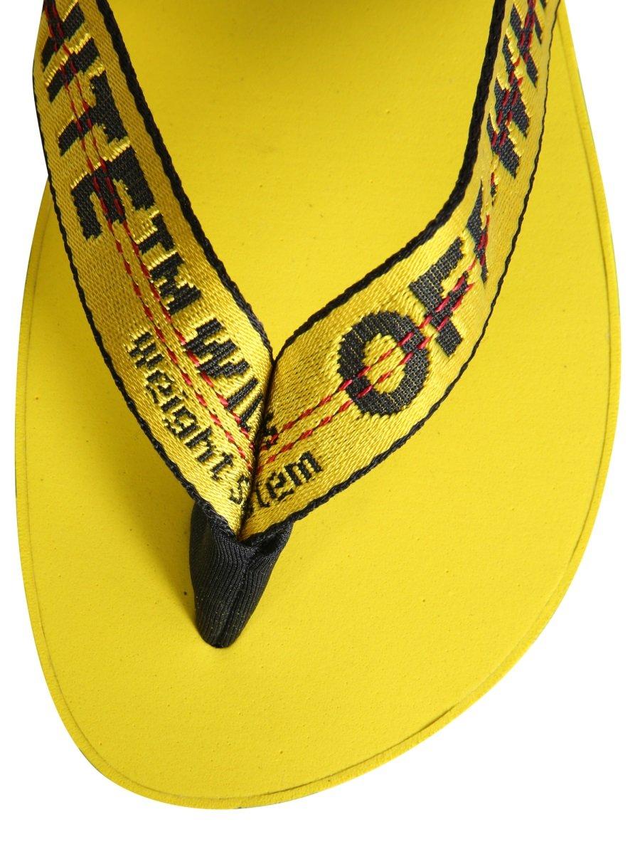 Off-White c/o Virgil Abloh Cotton Industrial Band Thong Sandals in Yellow for Men - Lyst