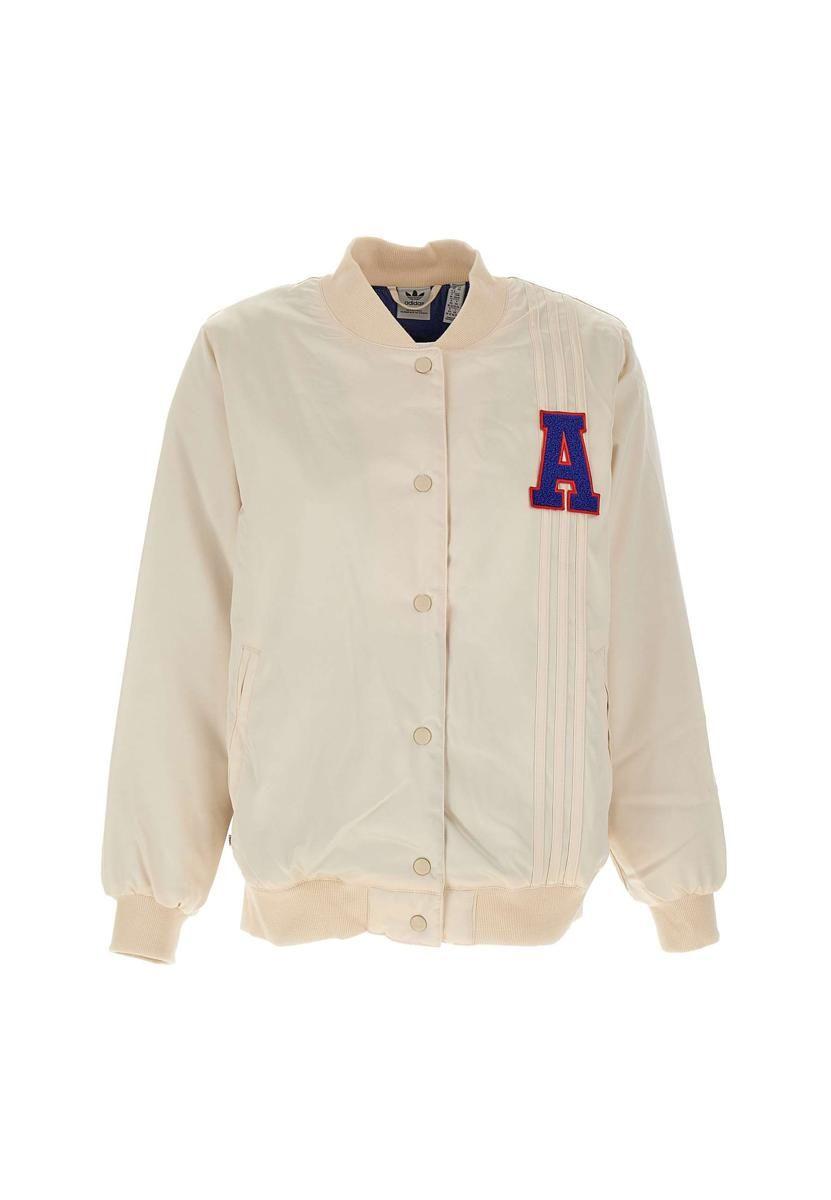 adidas "varsity" Bomber Jacket in White Lyst