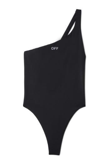 Off-White Meteor cut-out asymmetric swimsuit - Brown