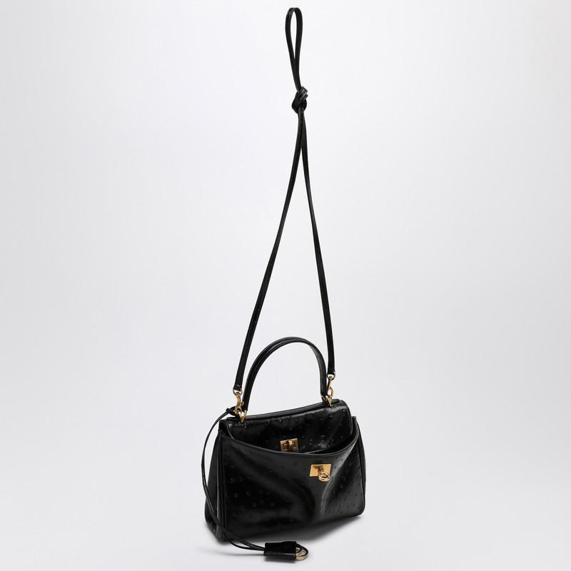 Balenciaga Ostrich-Effect Small Rodeo Bag in Black | Lyst