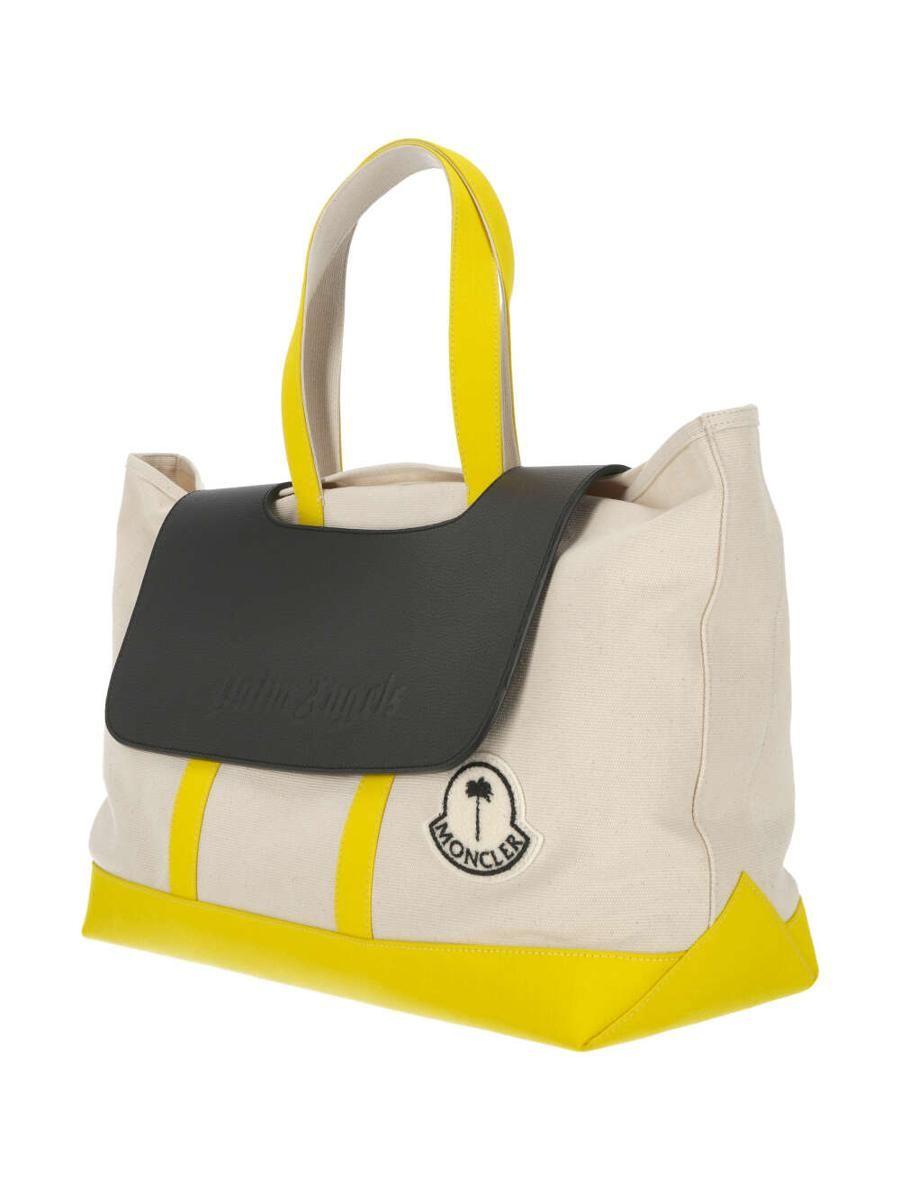 Moncler Logo Nylon Puffer Tote - Yellow Totes, Handbags