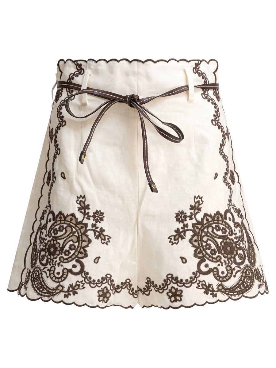 ジマーマン Zimmer mann 花柄リネンショートパンツ ベージュ ZIMMERMANN Shorts for Women | ModeSens
