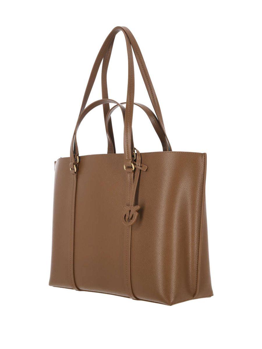 Pinko Carrie Big Tote Bag in Brown | Lyst