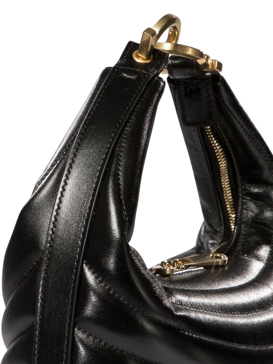 ショルダーバッグ・ポシェット Ferragamo Matelasse Design Black Calfskin Bag 3195995.jpg