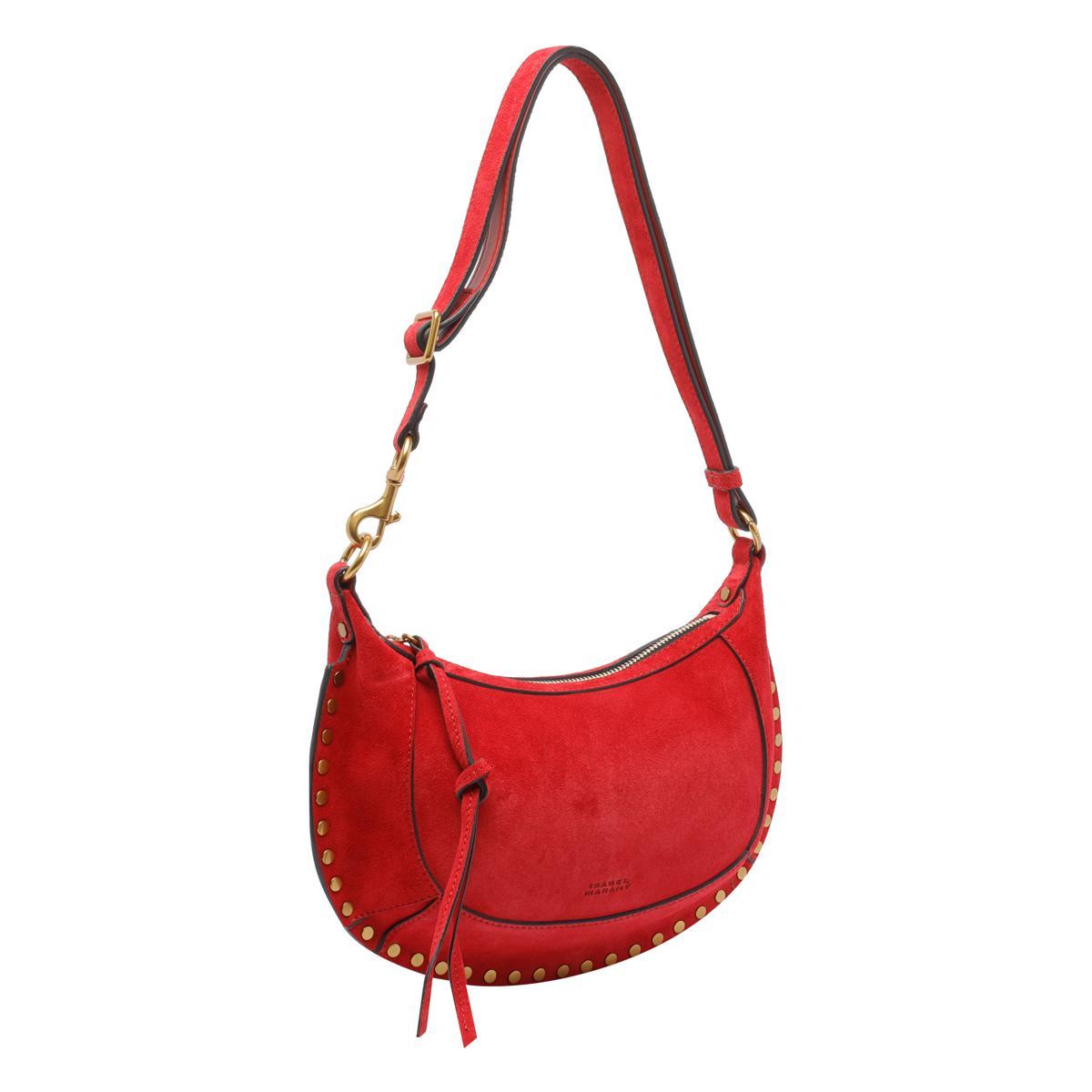 ショルダーバッグ・ポシェット Isabel Marant Merine bag in Red Leather Mini Moon bag Woman burgundy | ISABEL MARANT Official online