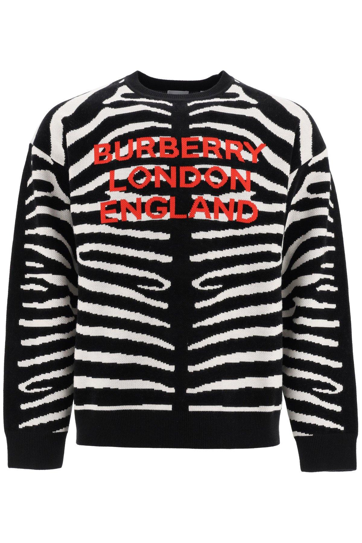 Burberry Zebra And Logo Jacquard Jumper for Men Lyst