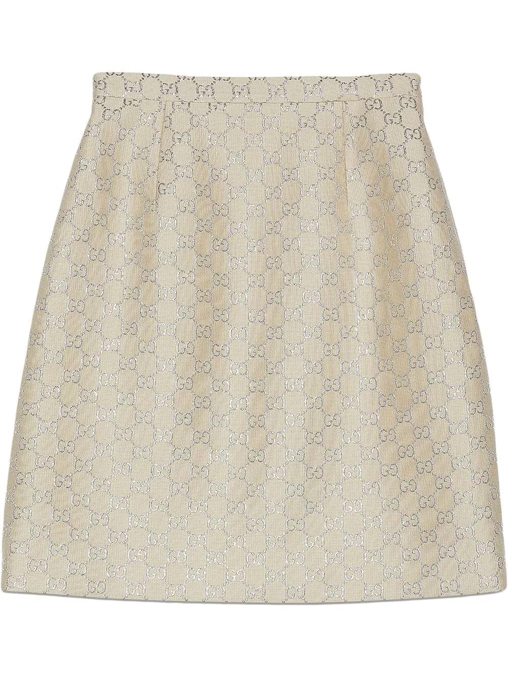 Gucci Light Lamé GG Mini Skirt | Lyst