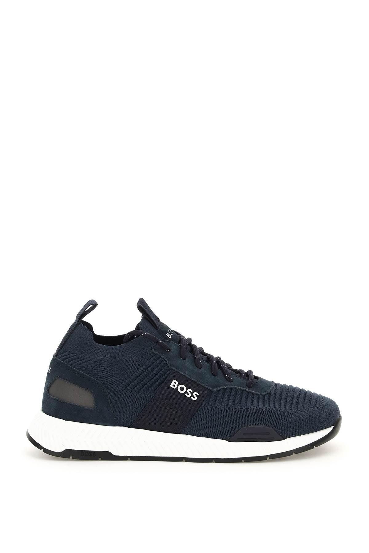 BOSS by HUGO BOSS Repreve Knit Sock Sneakers in Dark Blue (Blue) for Men |  Lyst