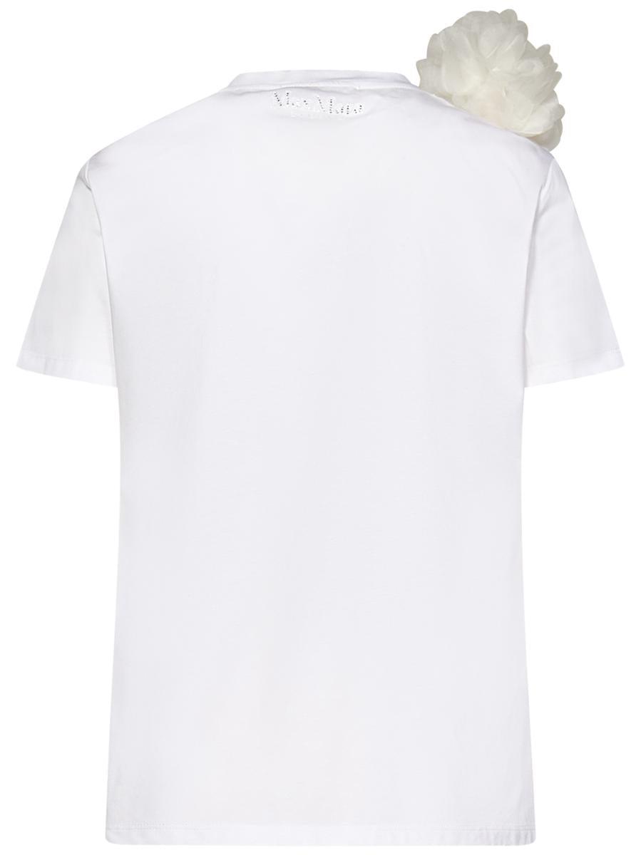 【Max Mara Studio】[SUGHERO]刺繍ジャージTシャツ Max Mara Studio Sughero T-Shirt in White | Lyst