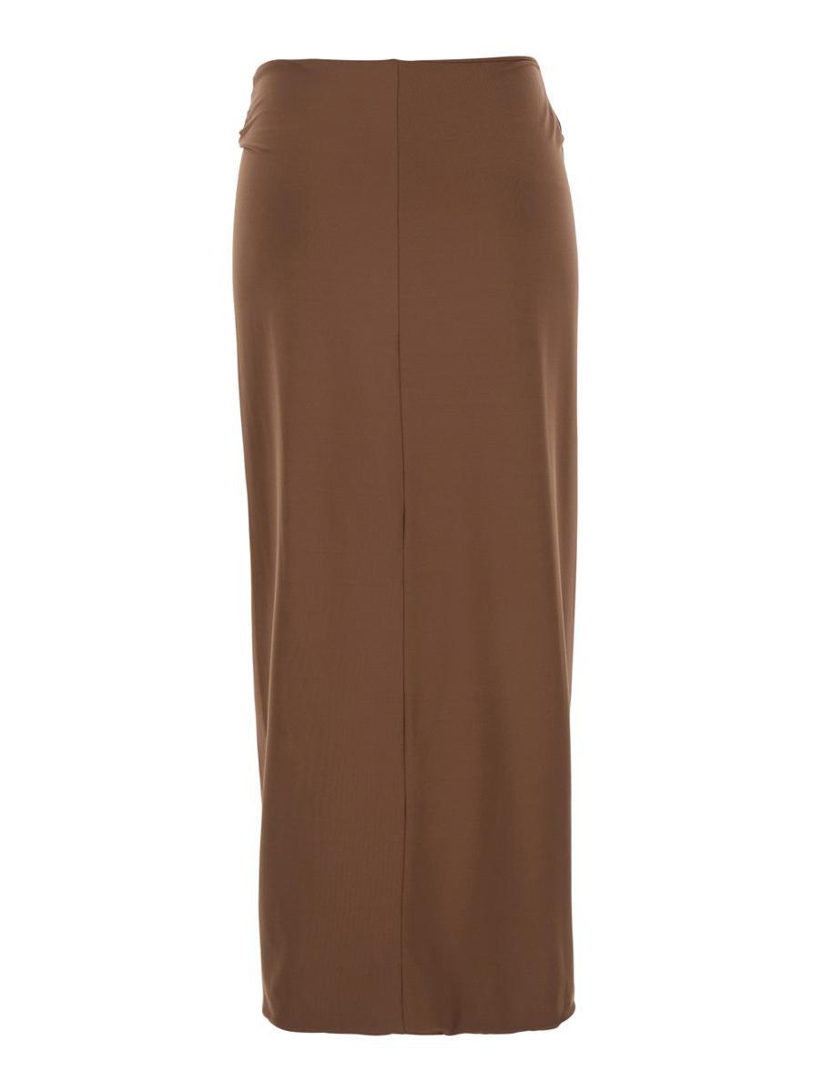 スカート FEDERICA TOSI STRETCH CADY LONG SKIRT WITH KNOT Federica Tosi Long Skirt - Black - 10% Off | Editorialist
