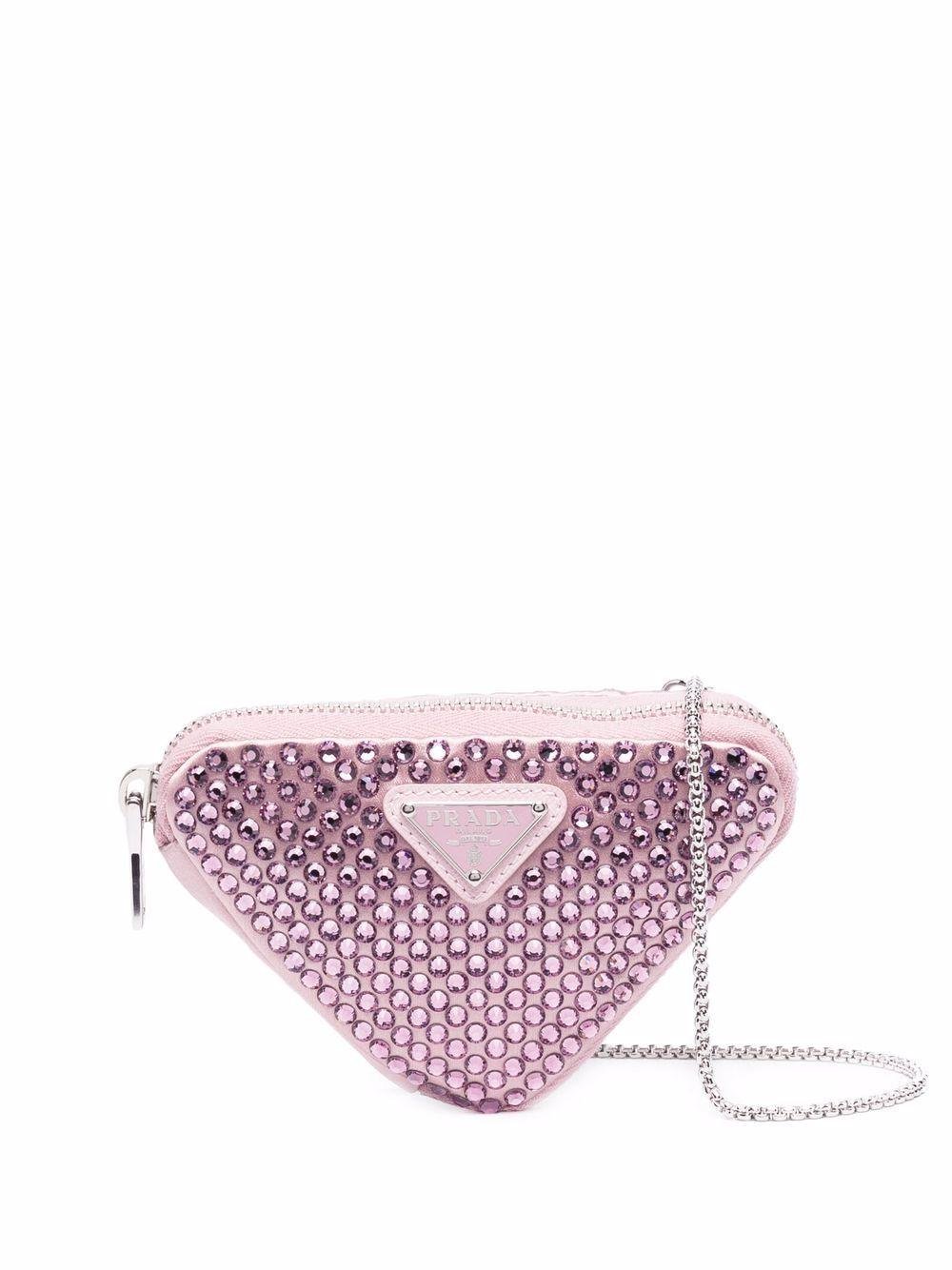 Prada Triangle Crystal-embellished Shoulder Bag