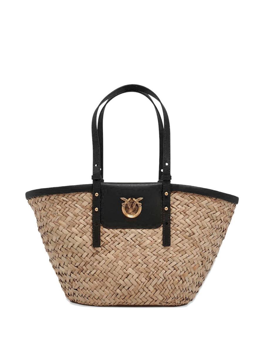 トートバッグ PINKO Woman Tote bags Beige 104536A1EU C50Q Pinko Women's Tote Bag Shopper In Recycled Fabric 104536