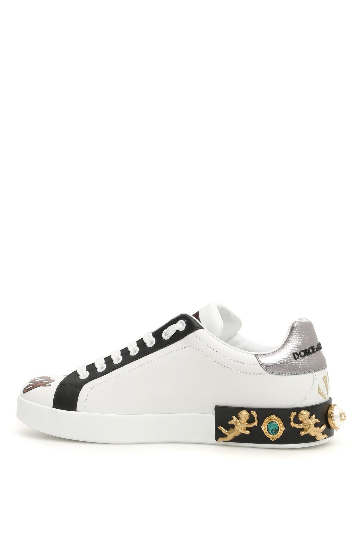 Dolce & Gabbana Leather Amore Patch Sneakers for Men | Lyst