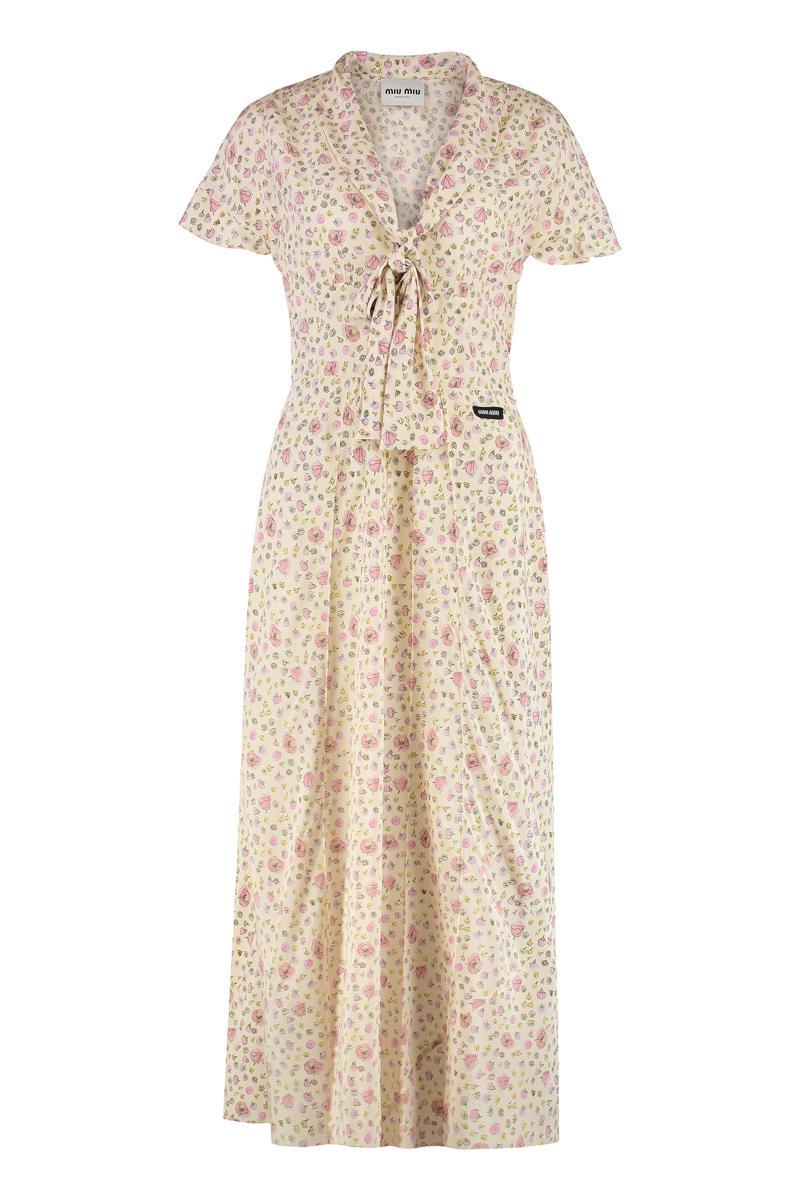 ワンピース MiuMiu Mohair canvas dress Miu Miu Mohair Canvas Dress in Natural | Lyst