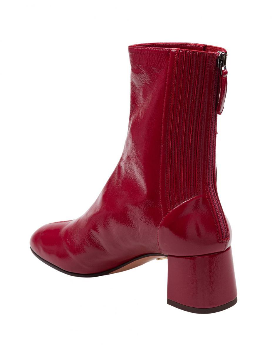 J Crew Red Patent Boots Penelope Mary Jane Flat-Post Box Red