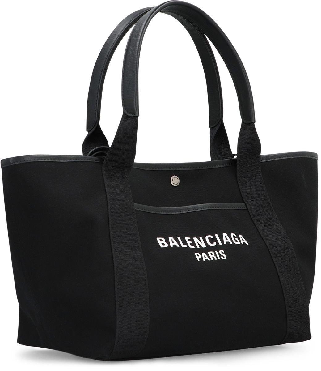 トートバッグ BALENCIAGA Black Canvas Medium Biarritz Shopping Bag Balenciaga Biarritz Medium Tote Bag | Neiman Marcus