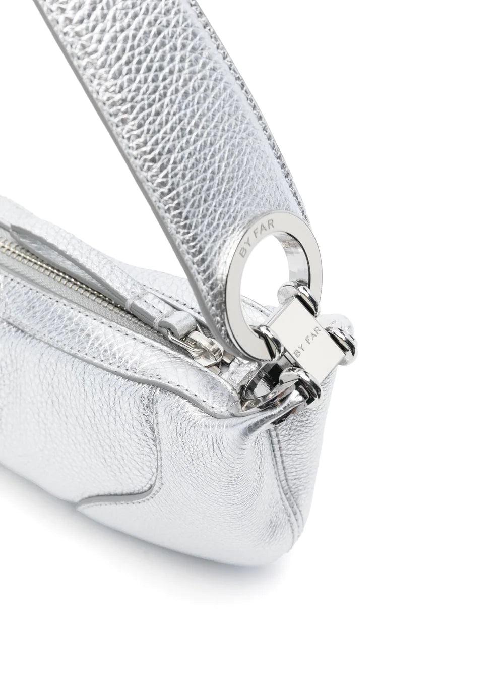 - Save 8% White BY FAR Metallic-effect Leather Shoulder Bag in Silver Womens Shoulder bags BY FAR Shoulder bags 
