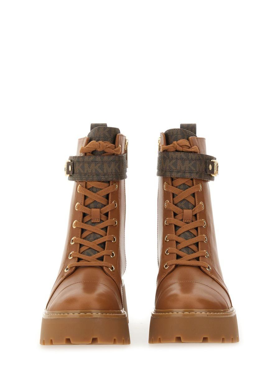 ショートブーツ・ブーティ MICHAEL KORS  Ankle Boots Women Leather Brown/Luggage Abigail Leather and Signature Logo Trim Ankle Boot | Michael