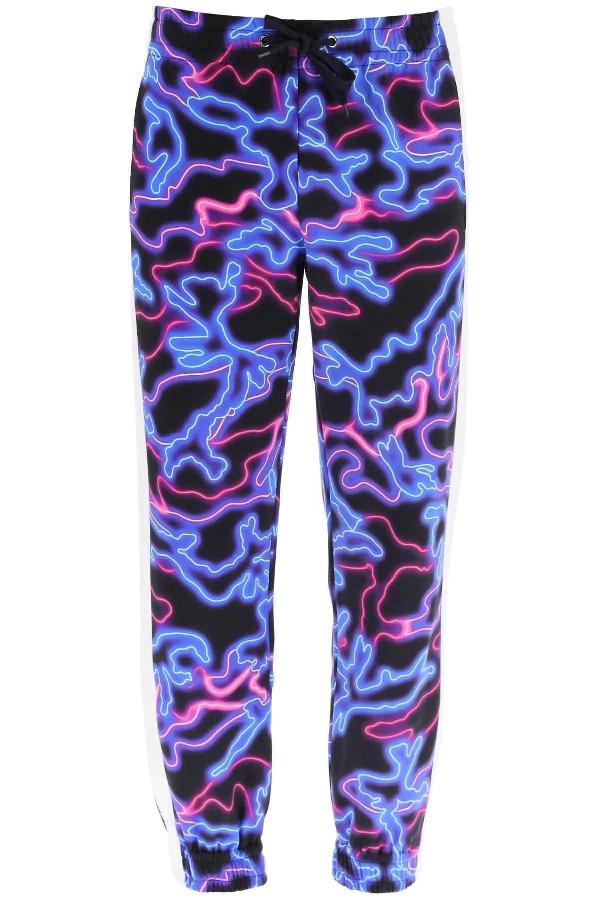 Valentino Cotton Camou Neon Trackpants in Blue for Men - Lyst