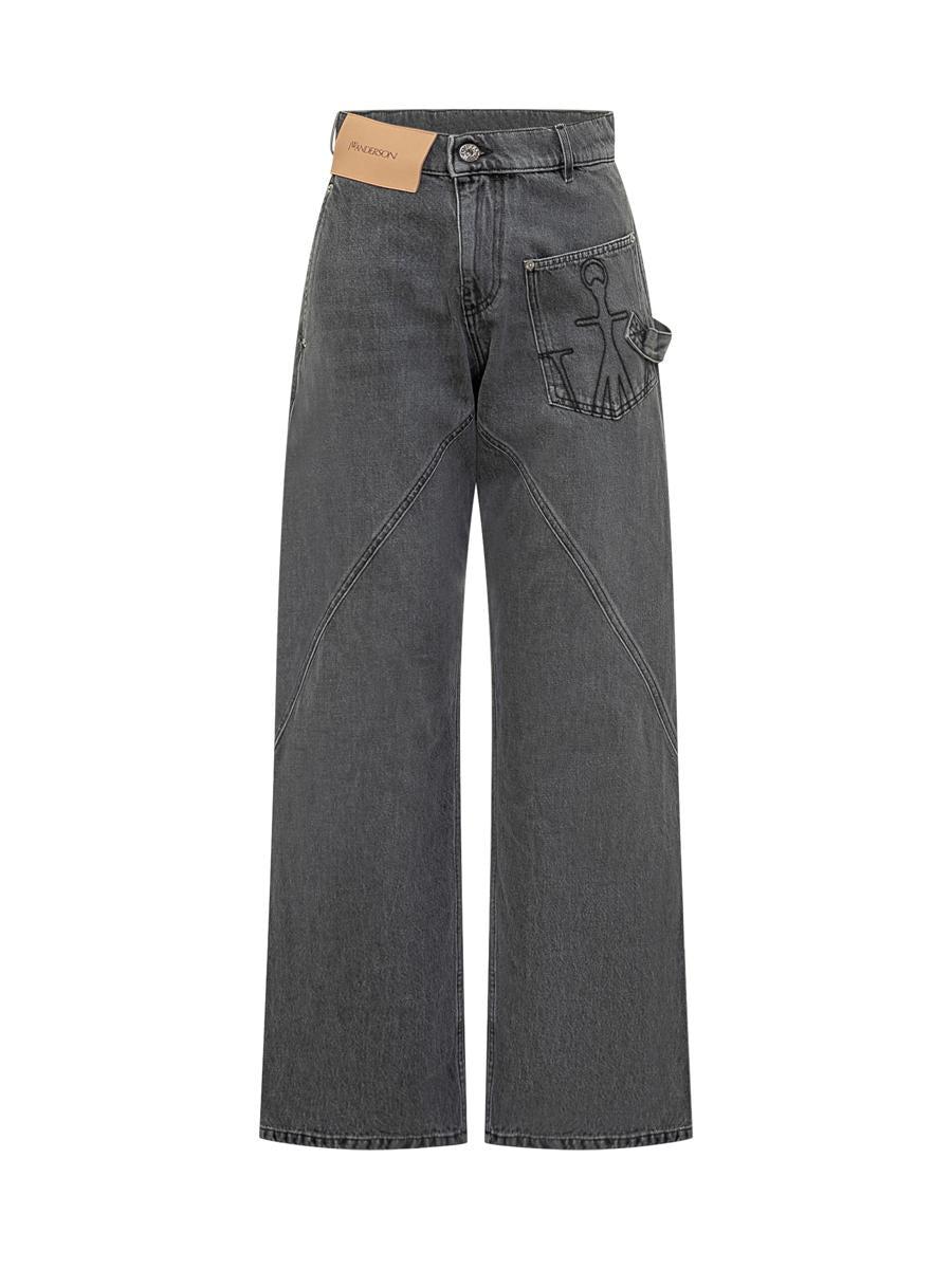 【関税&送料込】Jw Anderson Black Denim Wide-Leg Jeans Men's Denim by JW Anderson