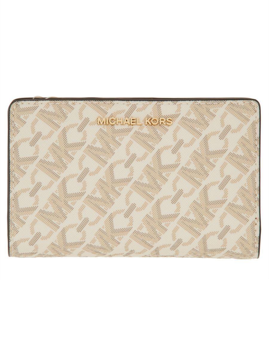 MICHAEL Michael Kors Empire Logo Wallet in Natural Lyst UK
