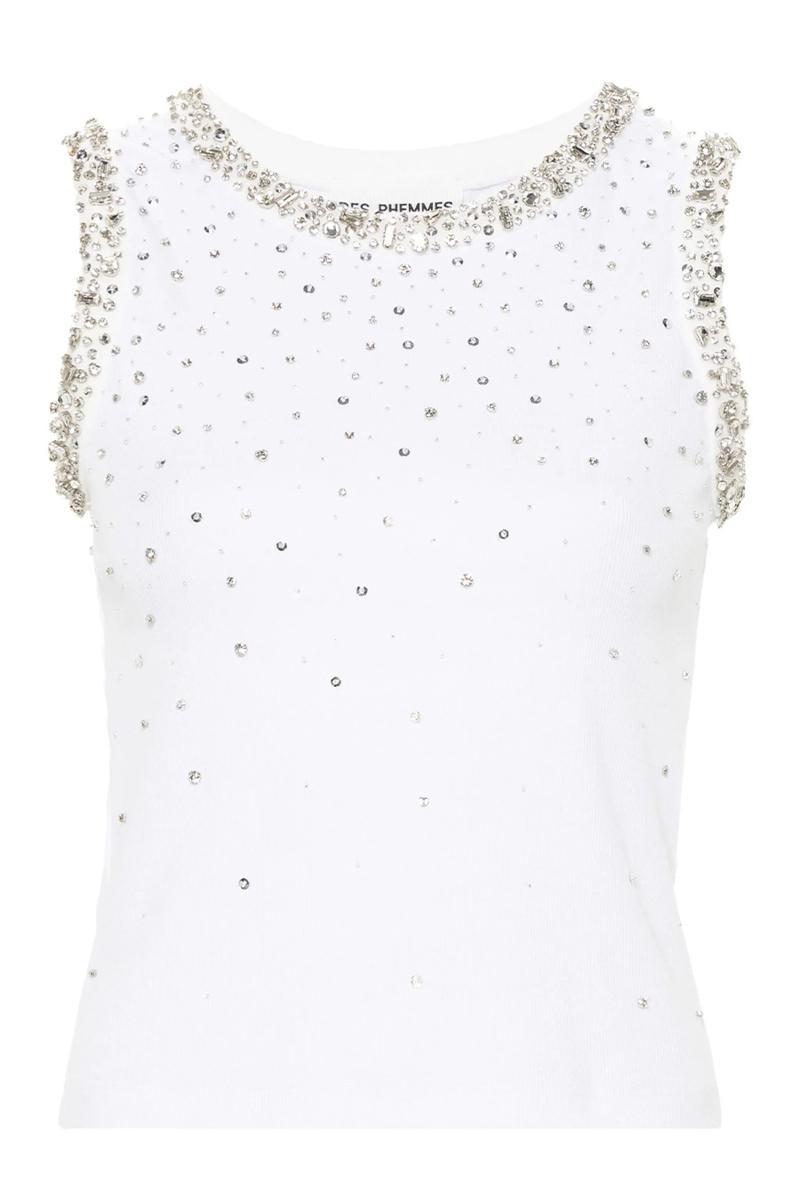 DES_PHEMMES 売れ筋商品|||デス フェム Tシャツ トップス レディース Tank tops White DES_PHEMMES Sleeveless and tank tops for Women | Online Sale