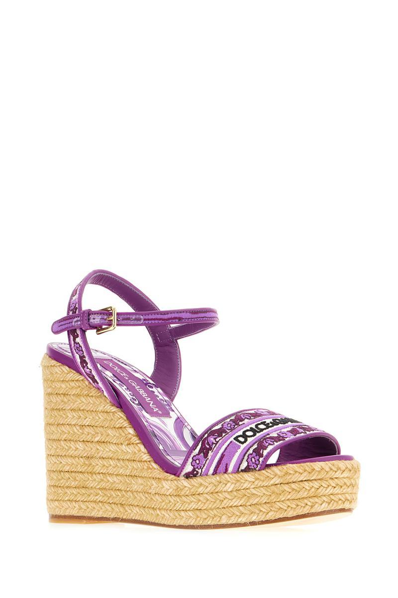 Dolce & Gabbana RED WEDGE SANDALS ウェッジソール サンダル Dolce & Gabbana Logo Patent Platform Wedge Sandal in Red | Lyst