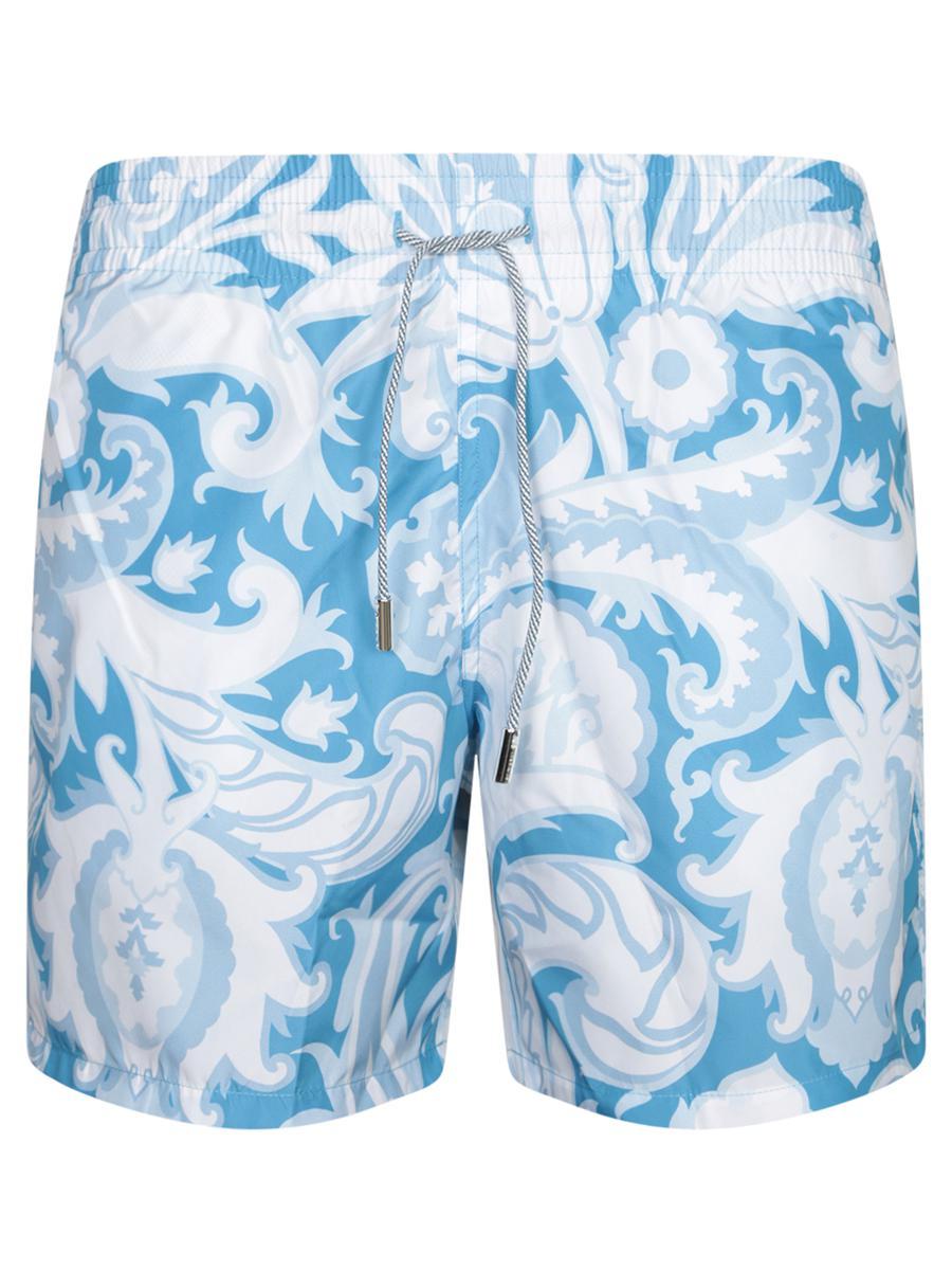 水着・ビーチグッズその他 ETRO Floral shorts Light Blue Etro Beachwear and Swimwear for Men | Online Sale up to 61