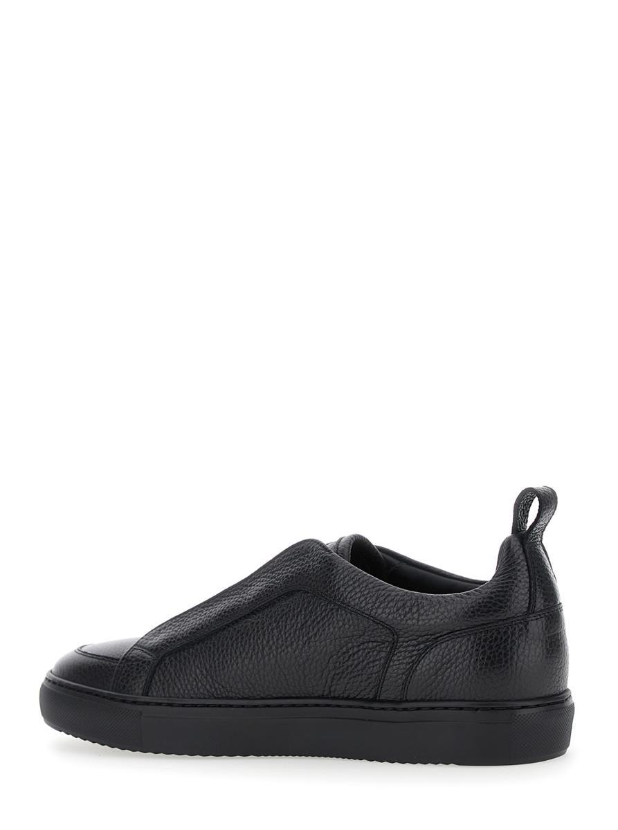スニーカー Doucal's Black/Anthracite Grey Panelled Sneakers Doucals Sneaker Nubuck Antracite
