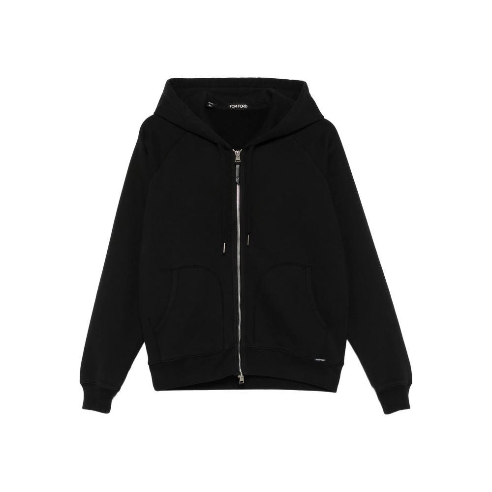 パーカー・フーディ Tom Ford Black Cotton Hoodie With Zip Closure TOM FORD - Slim-Fit Cotton-Blend Jersey Zip-Up Hoodie
