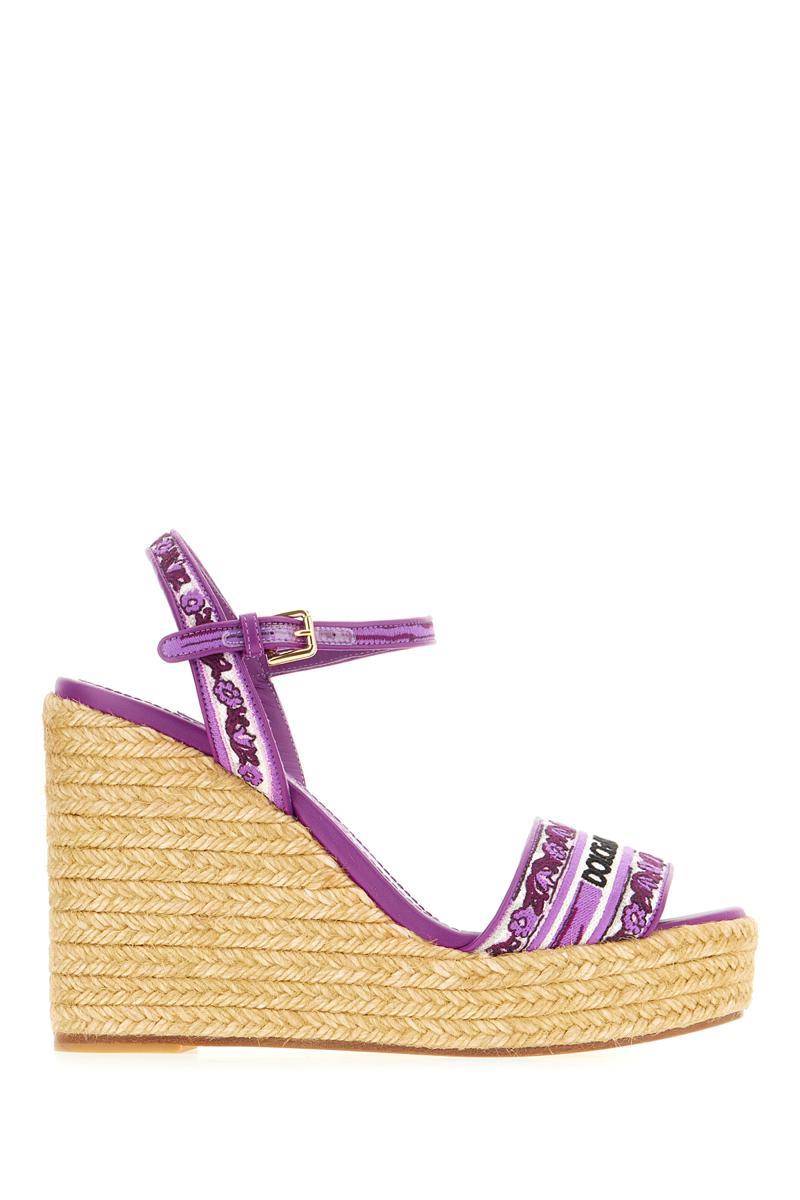 サンダル・ミュール DOLCE & GABBANA - WEDGE SANDALS WITH MAJOLICA EMBROIDERY Wedge sandals with majolica embroidery in Print for Women