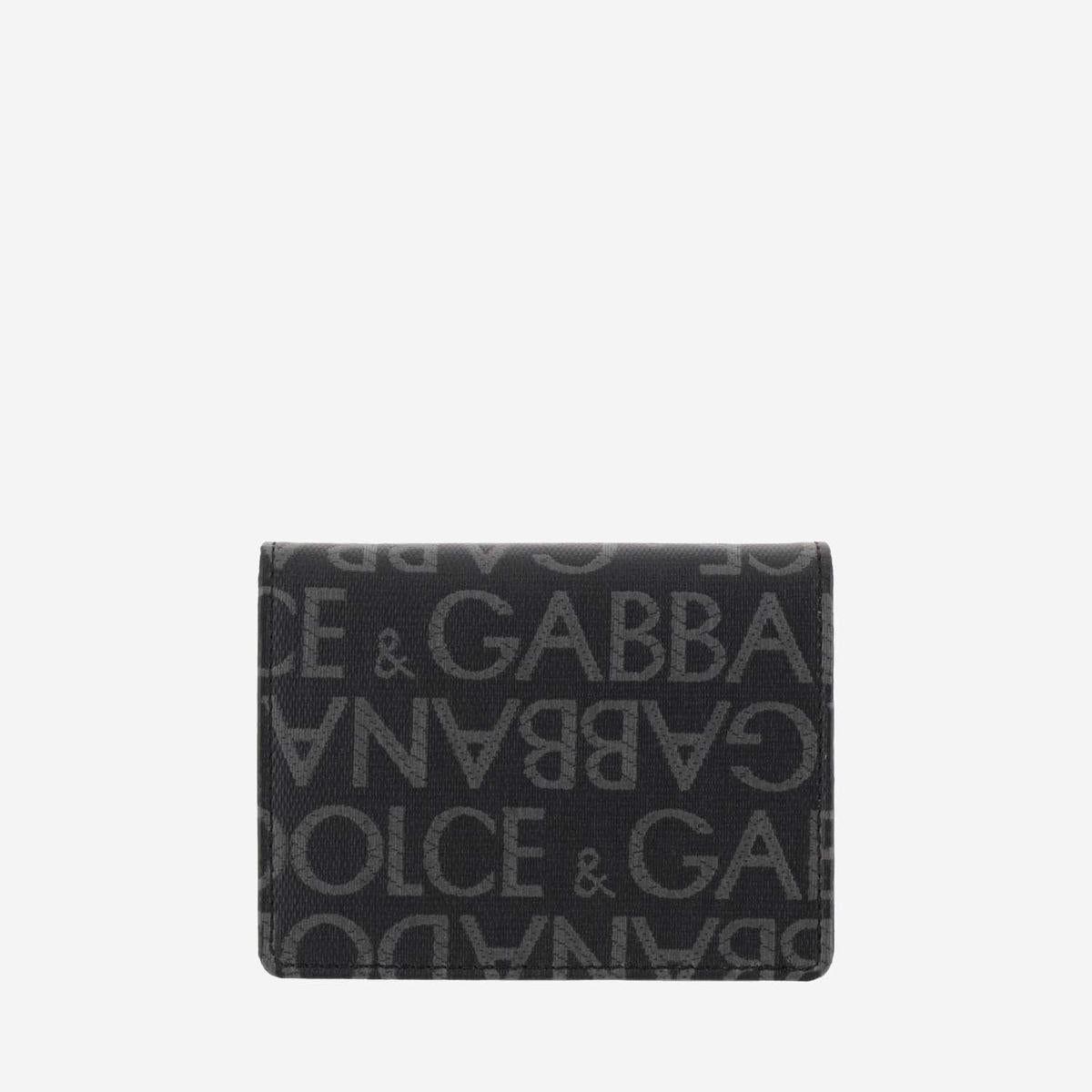 Bi-fold wallet in Grained calfskin - Grey