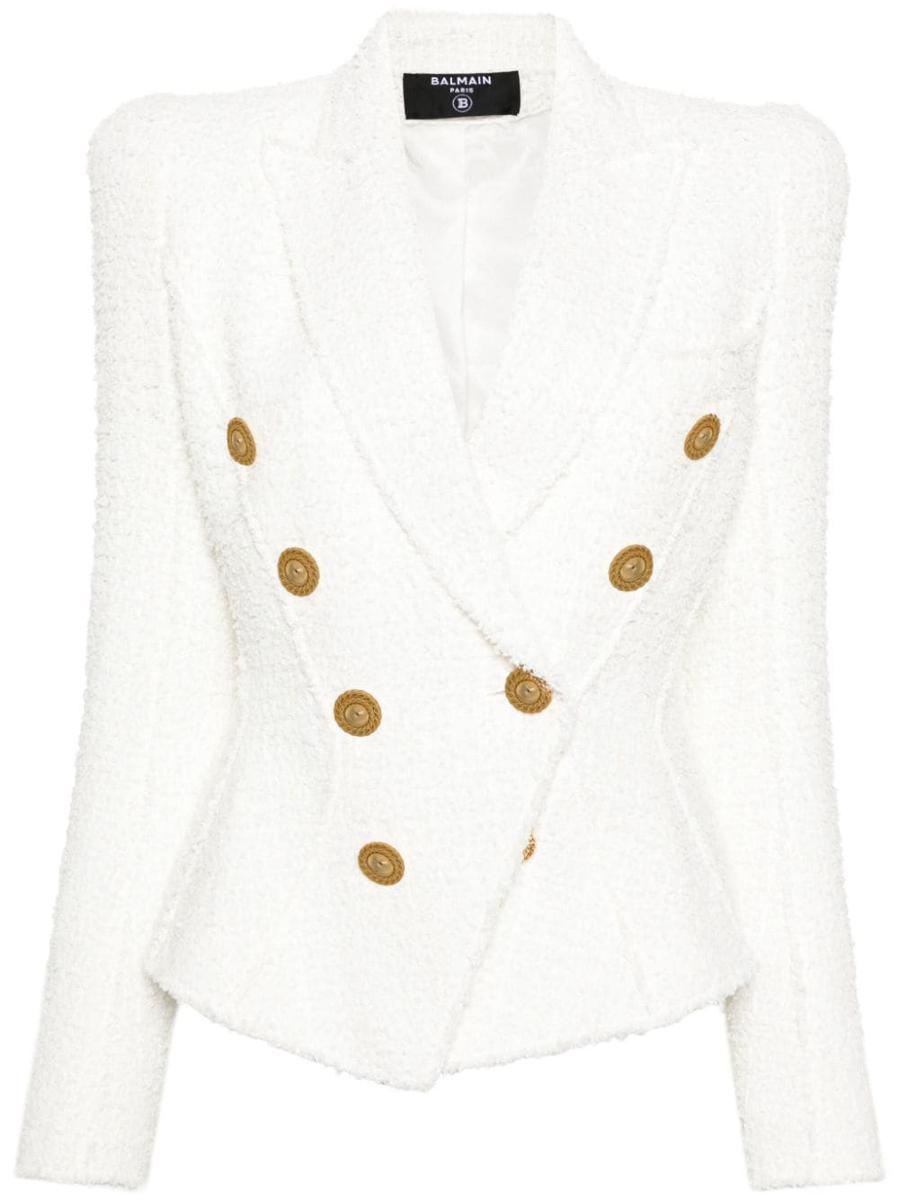 Balmain Tweed Jackets in White Lyst