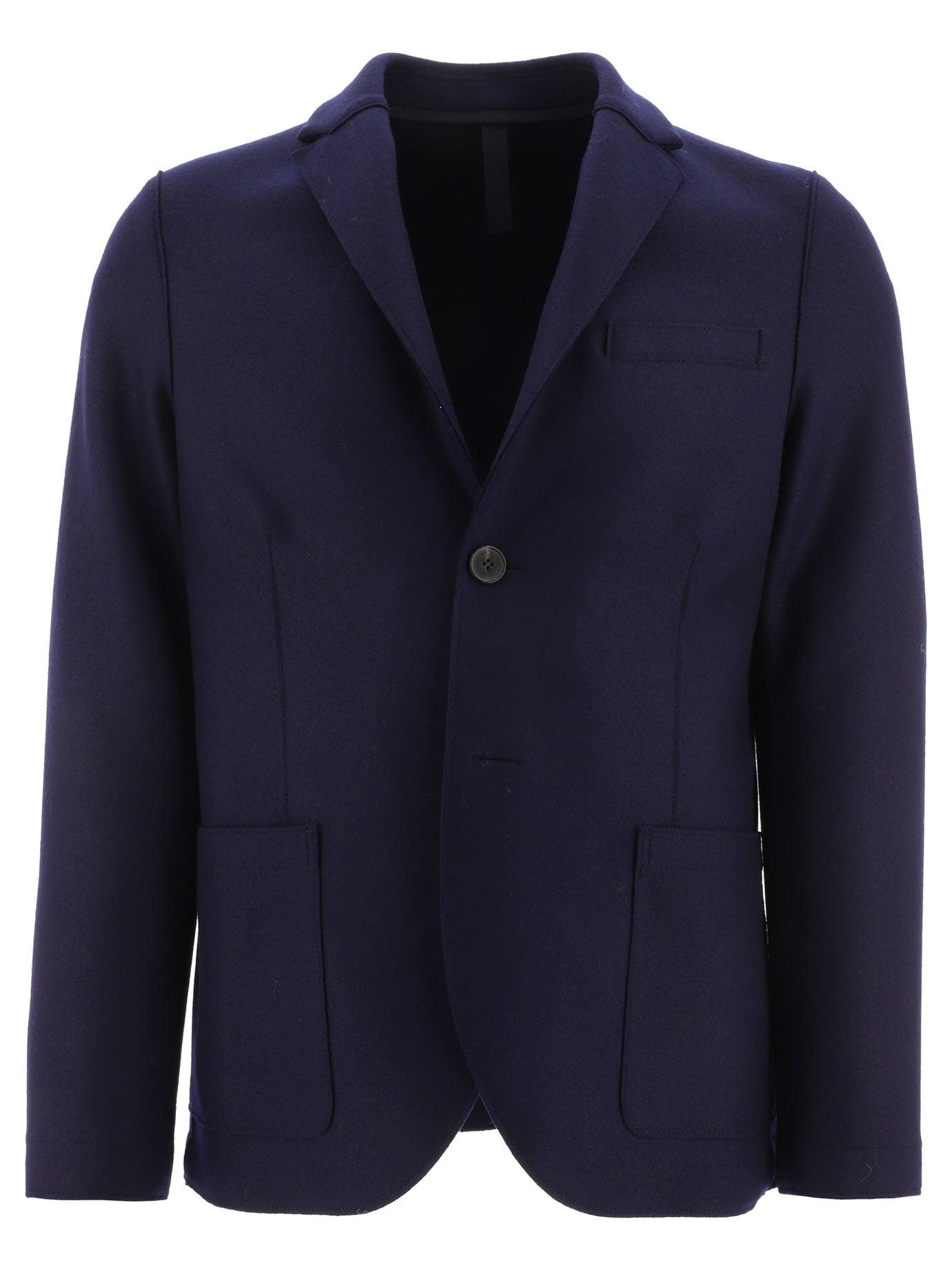 Harris Wharf London Pressed Wool Blazer in Blue for Men | Lyst