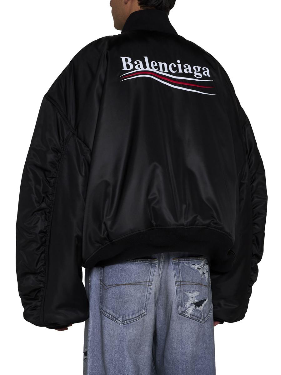 Balenciaga Oversized Nylon Varsity Jacket in Black for Men Balenciaga Oversized Nylon Varsity Jacket in Black for Men