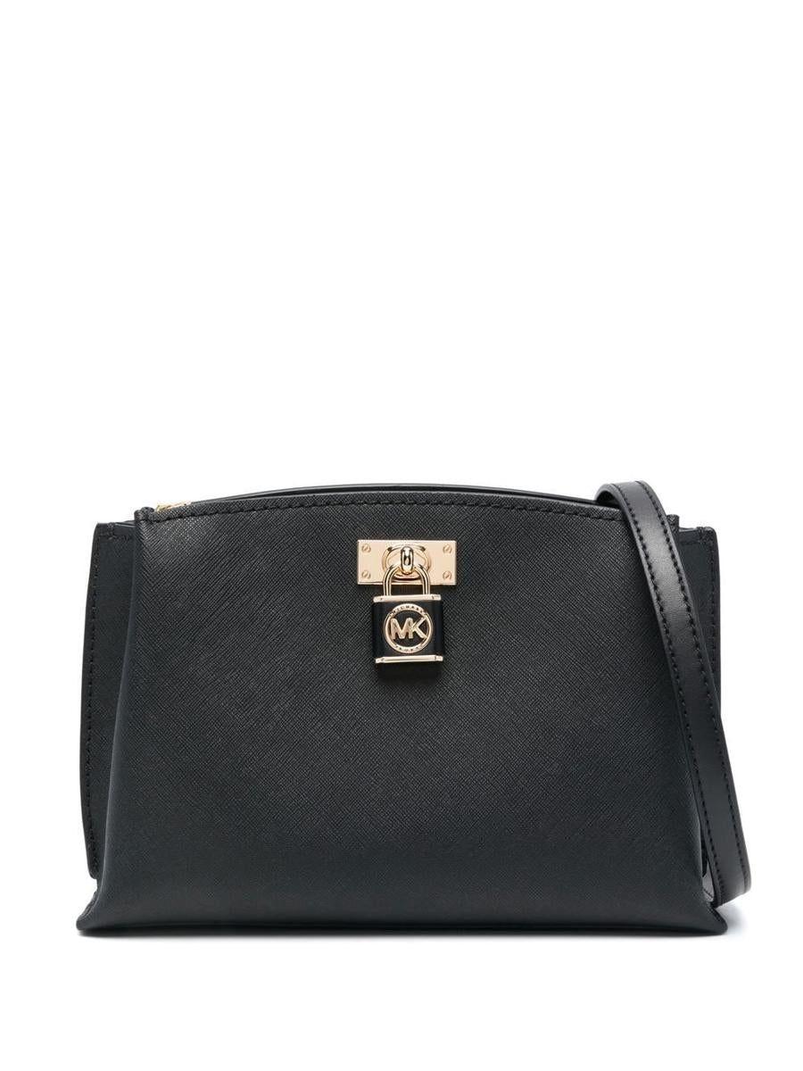 Michael Kors Ruby Medium Leather Messenger Bag in Black Lyst