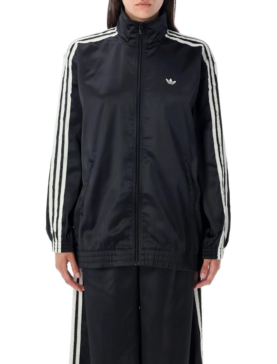 adidas Originals Satin Ruffle 3-stripes Firebird Track Jacket in