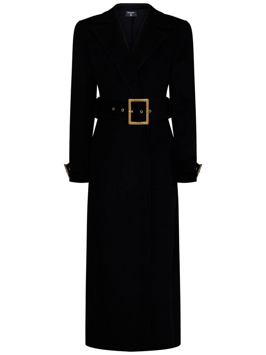 Balmain Paris Coat in Black | Lyst